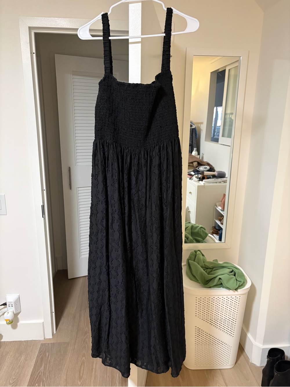Black Jacquard Hillhouse Dress with Open Back